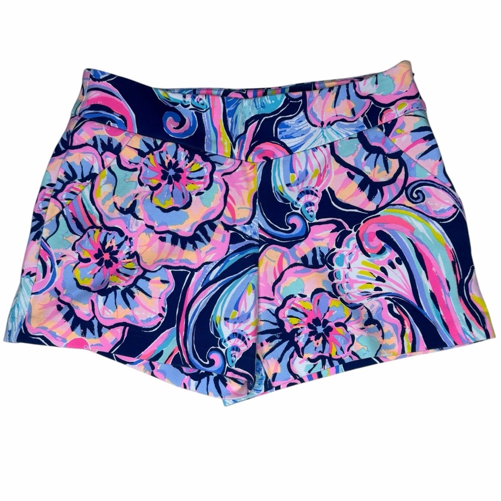Lilly Pulitzer Tropical Printed Floral Side Zip Shorts Size 2